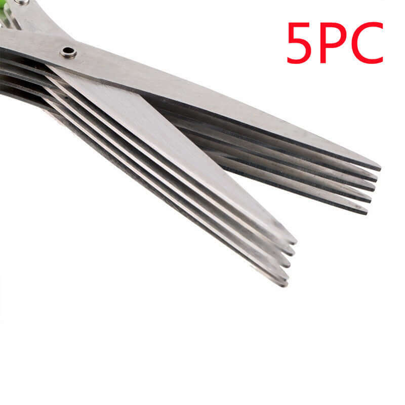 Multifunctional Multi-Layer Green Onion & Herb Scissors – Stainless Steel Kitchen Gadget - Best Home Bargains