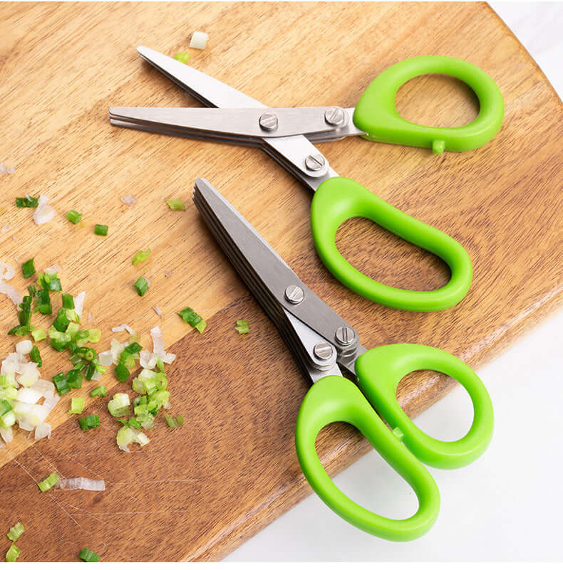 Multifunctional Multi-Layer Green Onion & Herb Scissors – Stainless Steel Kitchen Gadget - Best Home Bargains