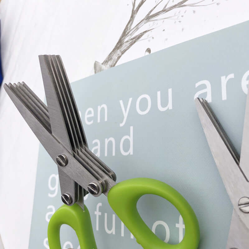 Multifunctional Multi-Layer Green Onion & Herb Scissors – Stainless Steel Kitchen Gadget - Best Home Bargains