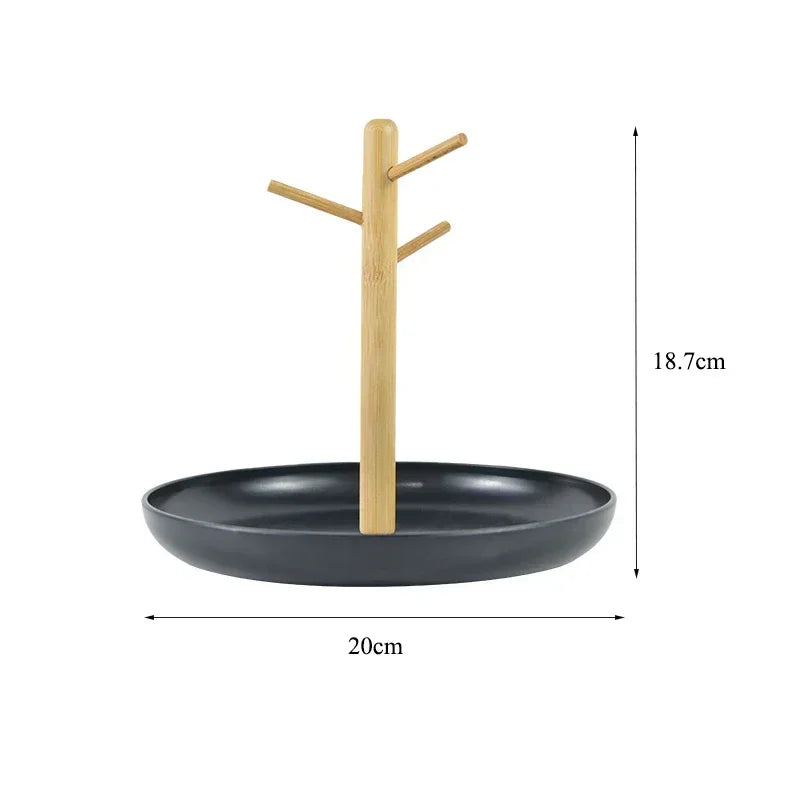 Nordic Bamboo Tree Branch Storage Tray – Desktop Organizer & Jewelry Holder - Best Home Bargains