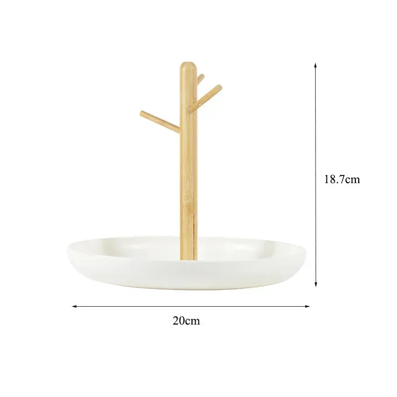 Nordic Bamboo Tree Branch Storage Tray – Desktop Organizer & Jewelry Holder - Best Home Bargains