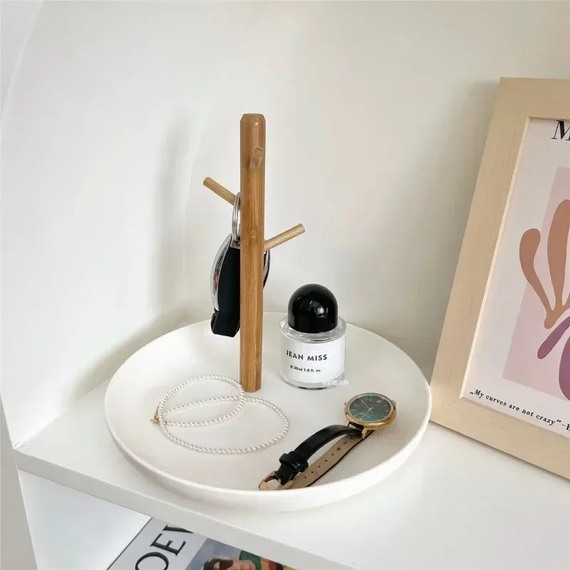 Nordic Bamboo Tree Branch Storage Tray – Desktop Organizer & Jewelry Holder - Best Home Bargains