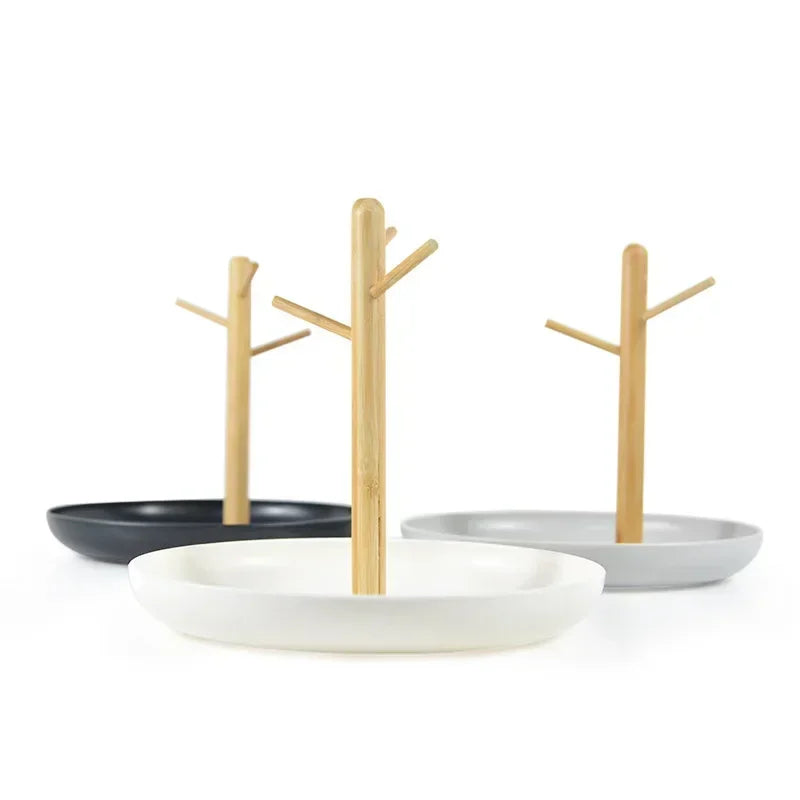 Nordic Bamboo Tree Branch Storage Tray – Desktop Organizer & Jewelry Holder - Best Home Bargains