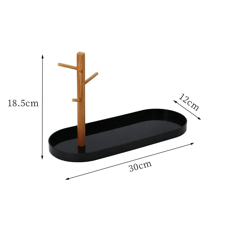 Nordic Bamboo Tree Branch Storage Tray – Desktop Organizer & Jewelry Holder - Best Home Bargains