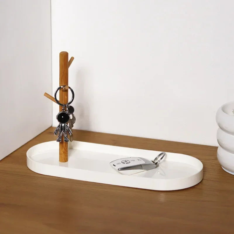 Nordic Bamboo Tree Branch Storage Tray – Desktop Organizer & Jewelry Holder - Best Home Bargains