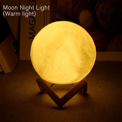 Mini 3D Moon Night Light – LED Book Lamp with 7 Colors & Warm/White Modes - Best Home Bargains