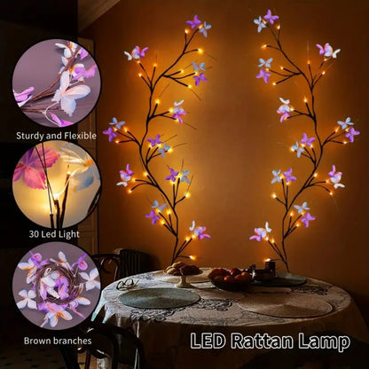 30-LED Enchanted Willow Vine Light with Butterflies – USB Powered, 8 Modes - Best Home Bargains