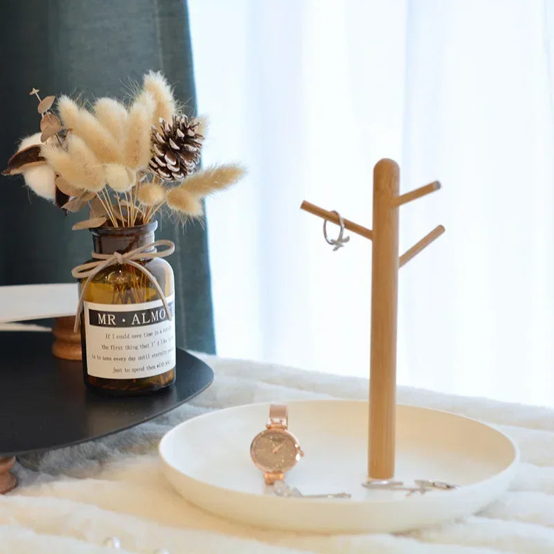 Nordic Bamboo Tree Branch Storage Tray – Desktop Organizer & Jewelry Holder - Best Home Bargains