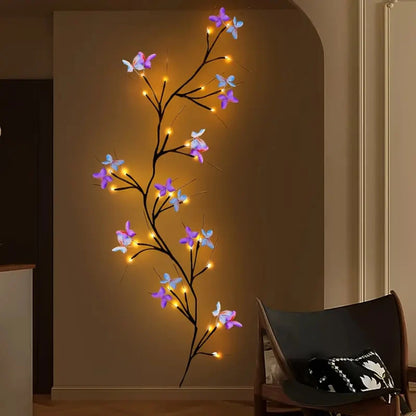 30-LED Enchanted Willow Vine Light with Butterflies – USB Powered, 8 Modes - Best Home Bargains