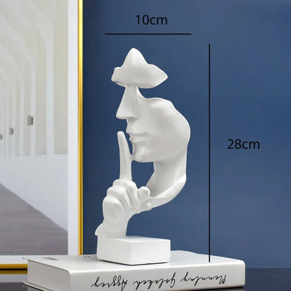 Thinker Statue – “Silence Is Gold” Resin Figurine | Abstract Home & Office Decor - Best Home Bargains