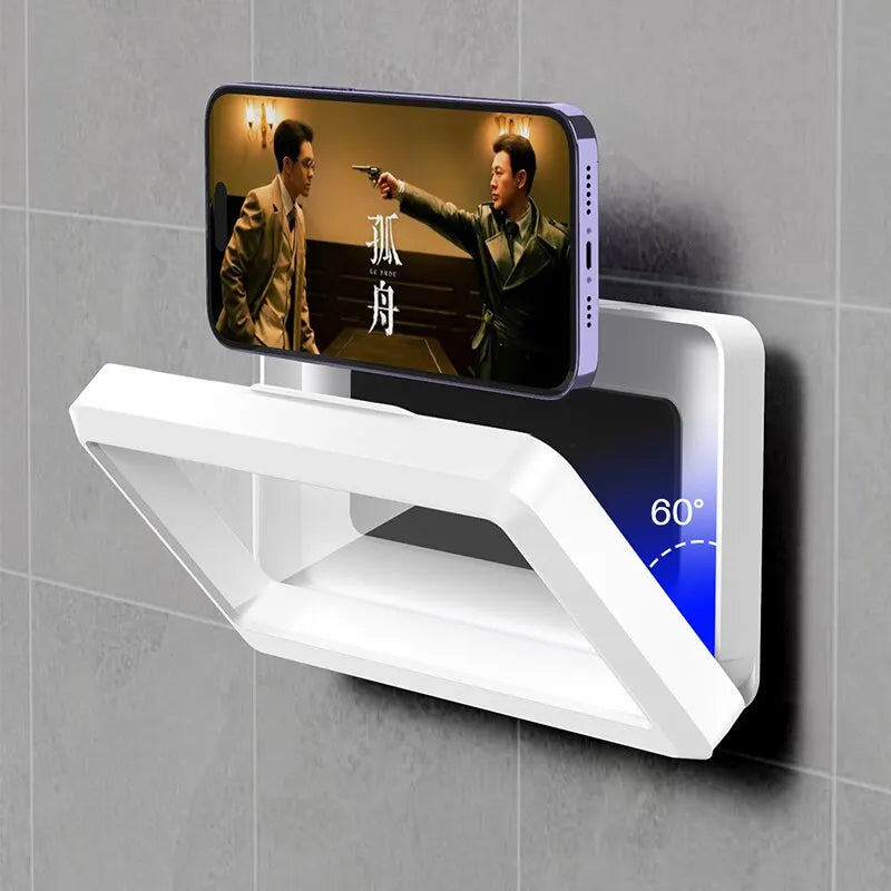 Bathroom Phone Holder – Self-Adhesive Wall Mount with Touchscreen Access & Storage - Best Home Bargains