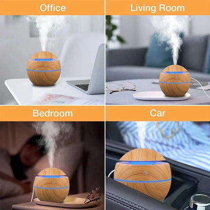 Ultrasonic Wood Aroma Diffuser & Cool Mist Humidifier – Bedroom Essential - Best Home Bargains