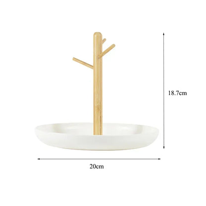 Nordic Bamboo Tree Branch Storage Tray – Desktop Organizer & Jewelry Holder - Best Home Bargains
