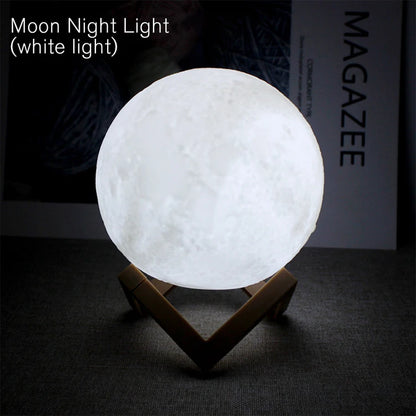 Mini 3D Moon Night Light – LED Book Lamp with 7 Colors & Warm/White Modes - Best Home Bargains