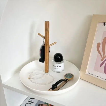 Nordic Bamboo Tree Branch Storage Tray – Desktop Organizer & Jewelry Holder - Best Home Bargains