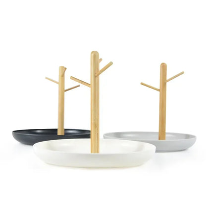 Nordic Bamboo Tree Branch Storage Tray – Desktop Organizer & Jewelry Holder - Best Home Bargains