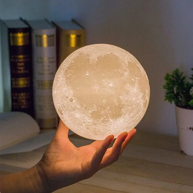 Mini 3D Moon Night Light – LED Book Lamp with 7 Colors & Warm/White Modes - Best Home Bargains