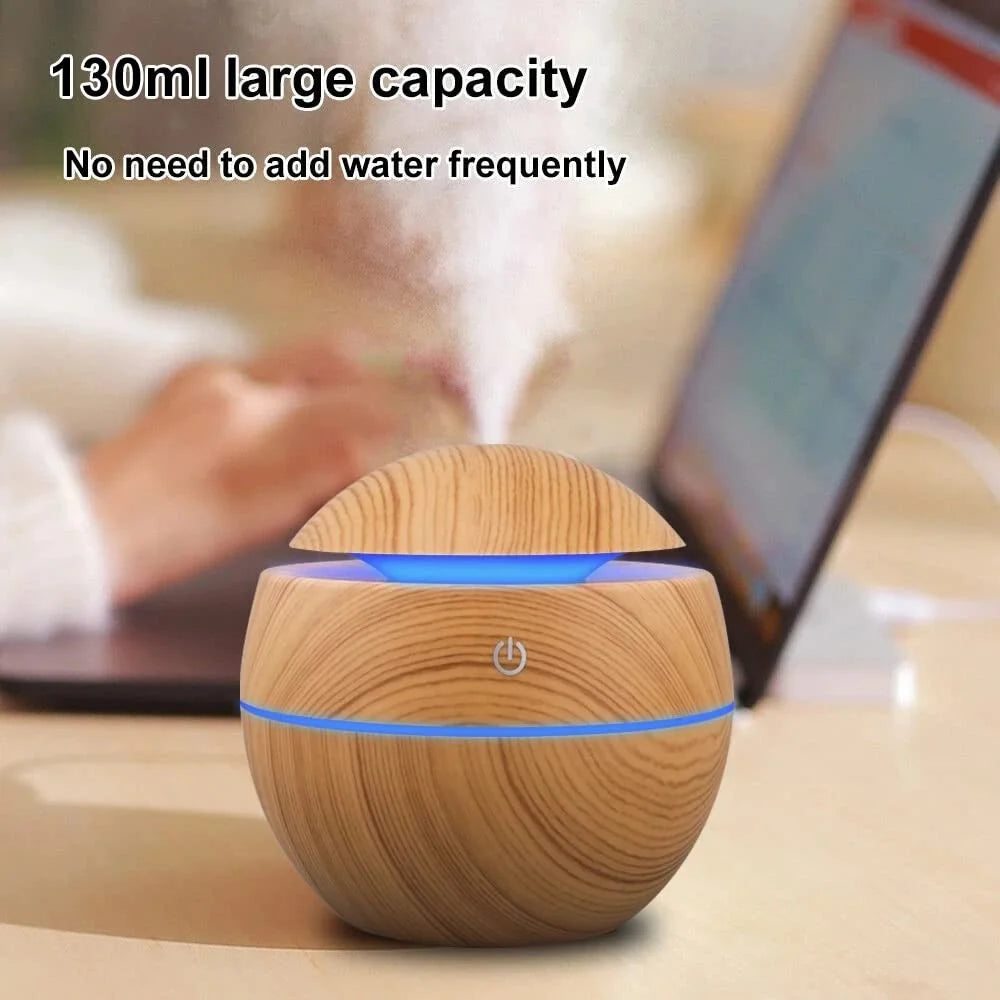 Ultrasonic Wood Aroma Diffuser & Cool Mist Humidifier – Bedroom Essential - Best Home Bargains