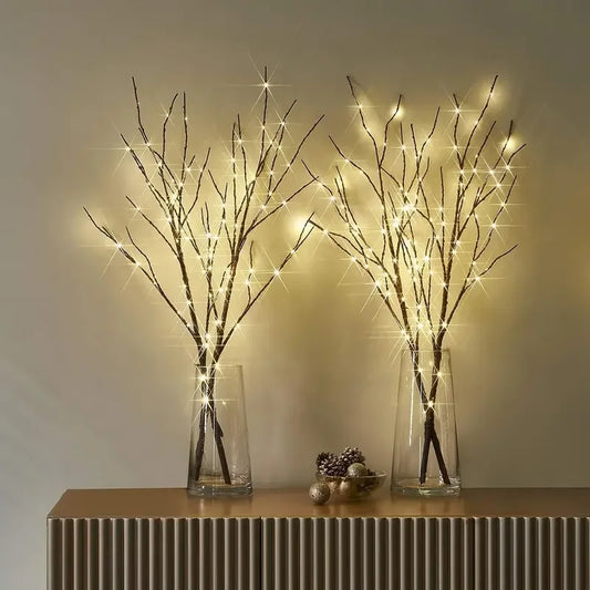 1 or 2PCS White Birch LED Branch Lights – Battery Operated Decorative Twigs - Best Home Bargains