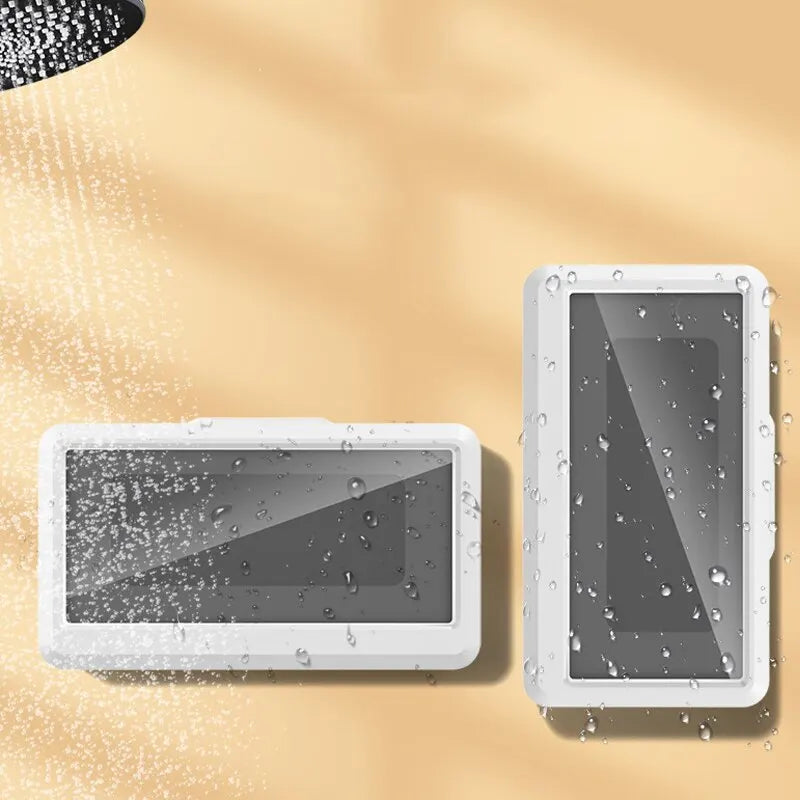 Bathroom Phone Holder – Self-Adhesive Wall Mount with Touchscreen Access & Storage - Best Home Bargains
