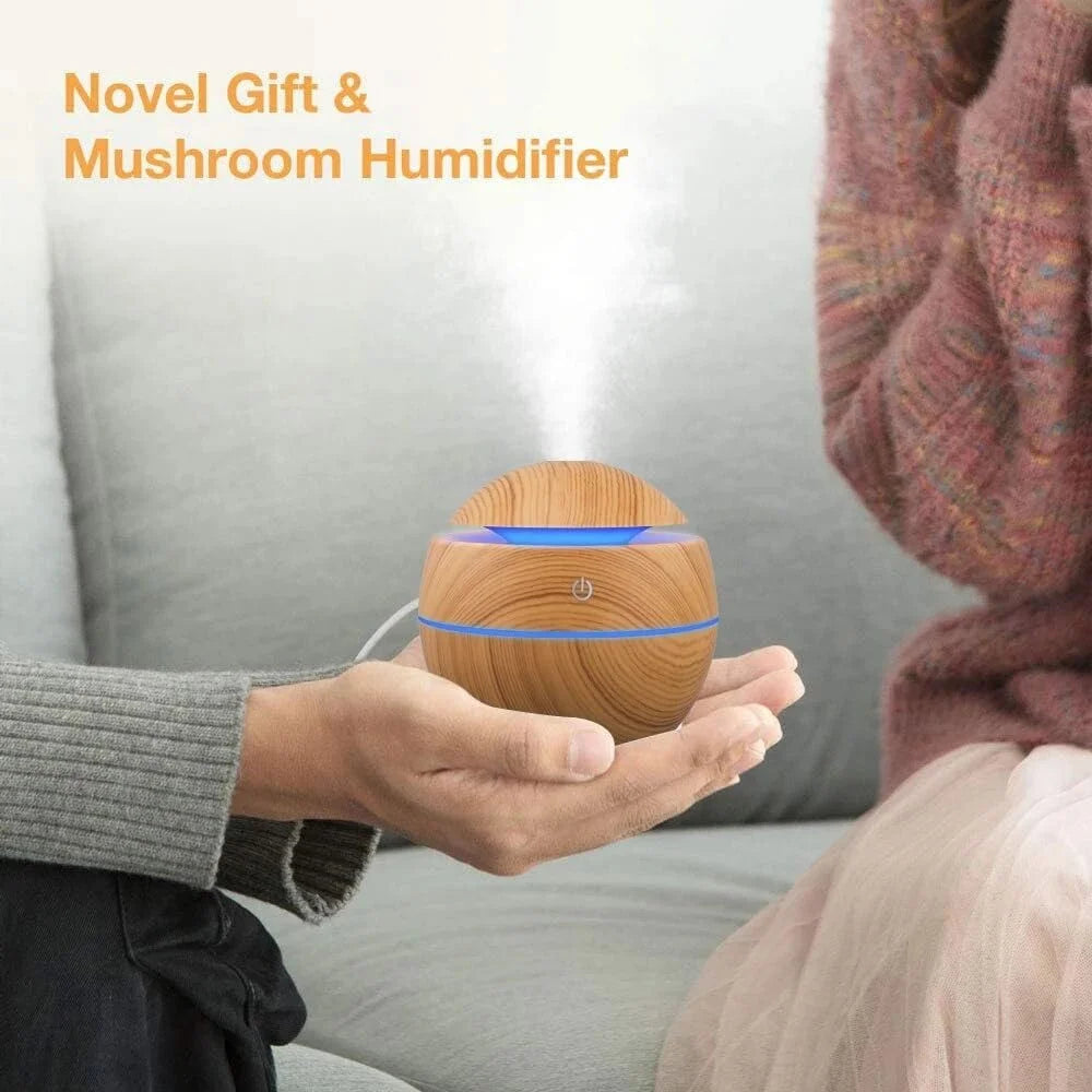 Ultrasonic Wood Aroma Diffuser & Cool Mist Humidifier – Bedroom Essential - Best Home Bargains