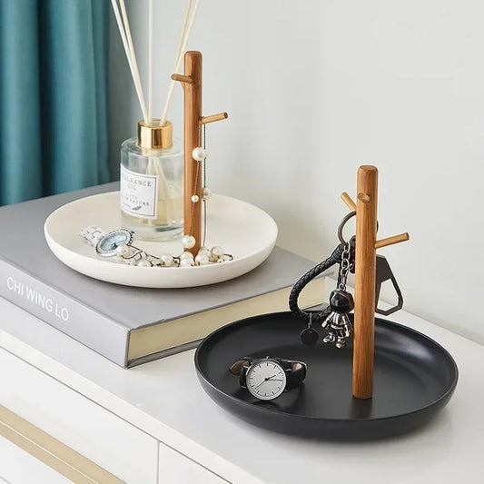 Nordic Bamboo Tree Branch Storage Tray – Desktop Organizer & Jewelry Holder - Best Home Bargains