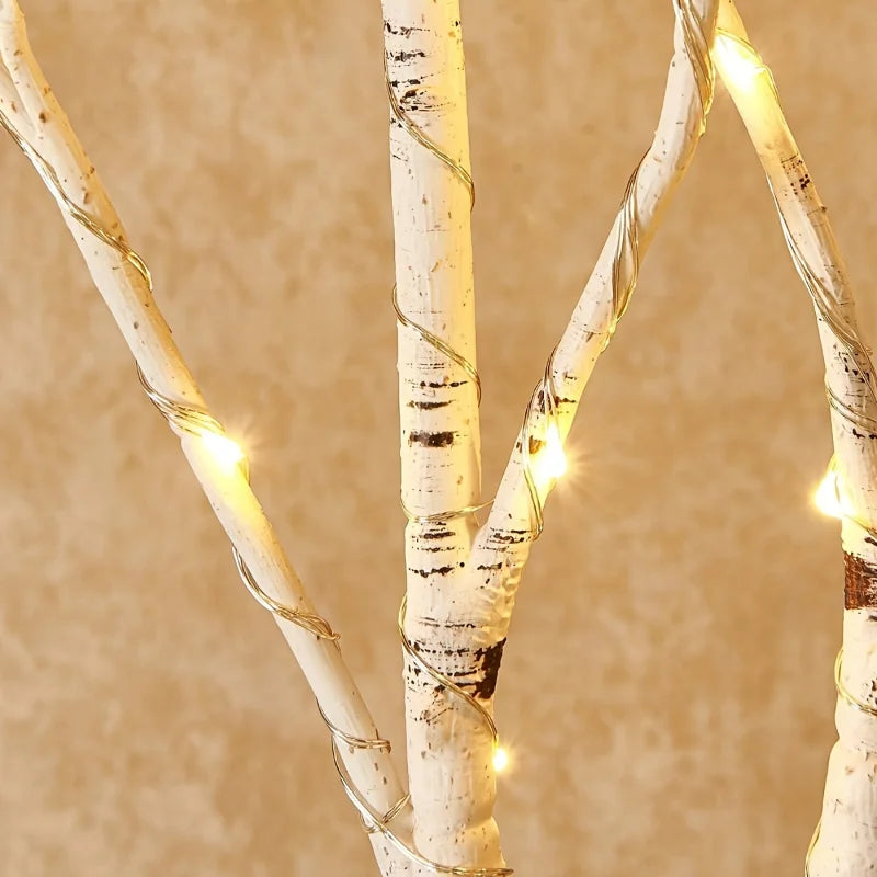 1 or 2PCS White Birch LED Branch Lights – Battery Operated Decorative Twigs - Best Home Bargains