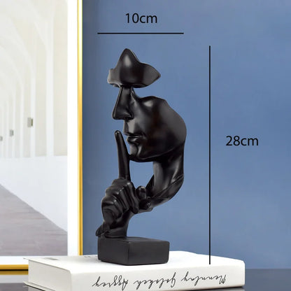 Thinker Statue – “Silence Is Gold” Resin Figurine | Abstract Home & Office Decor - Best Home Bargains
