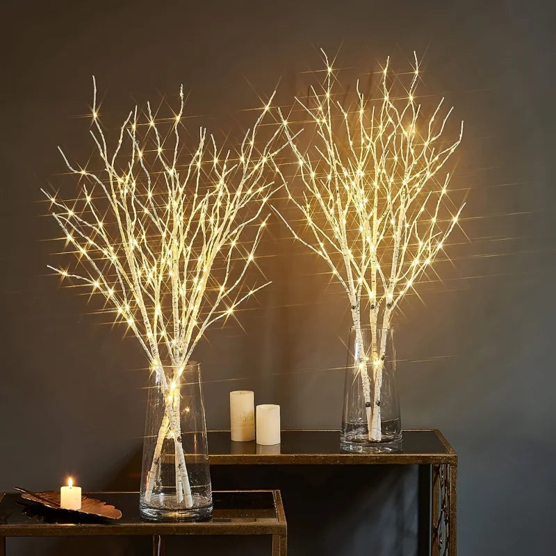 1 or 2PCS White Birch LED Branch Lights – Battery Operated Decorative Twigs - Best Home Bargains