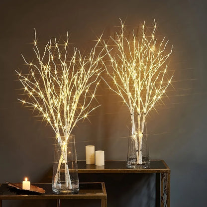 1 or 2PCS White Birch LED Branch Lights – Battery Operated Decorative Twigs - Best Home Bargains